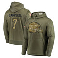 Ncoe C.Browns #7 Tyson Campbell Player Olive Salute to Service Pullover Hoodies Home Game Stitched Jerseys