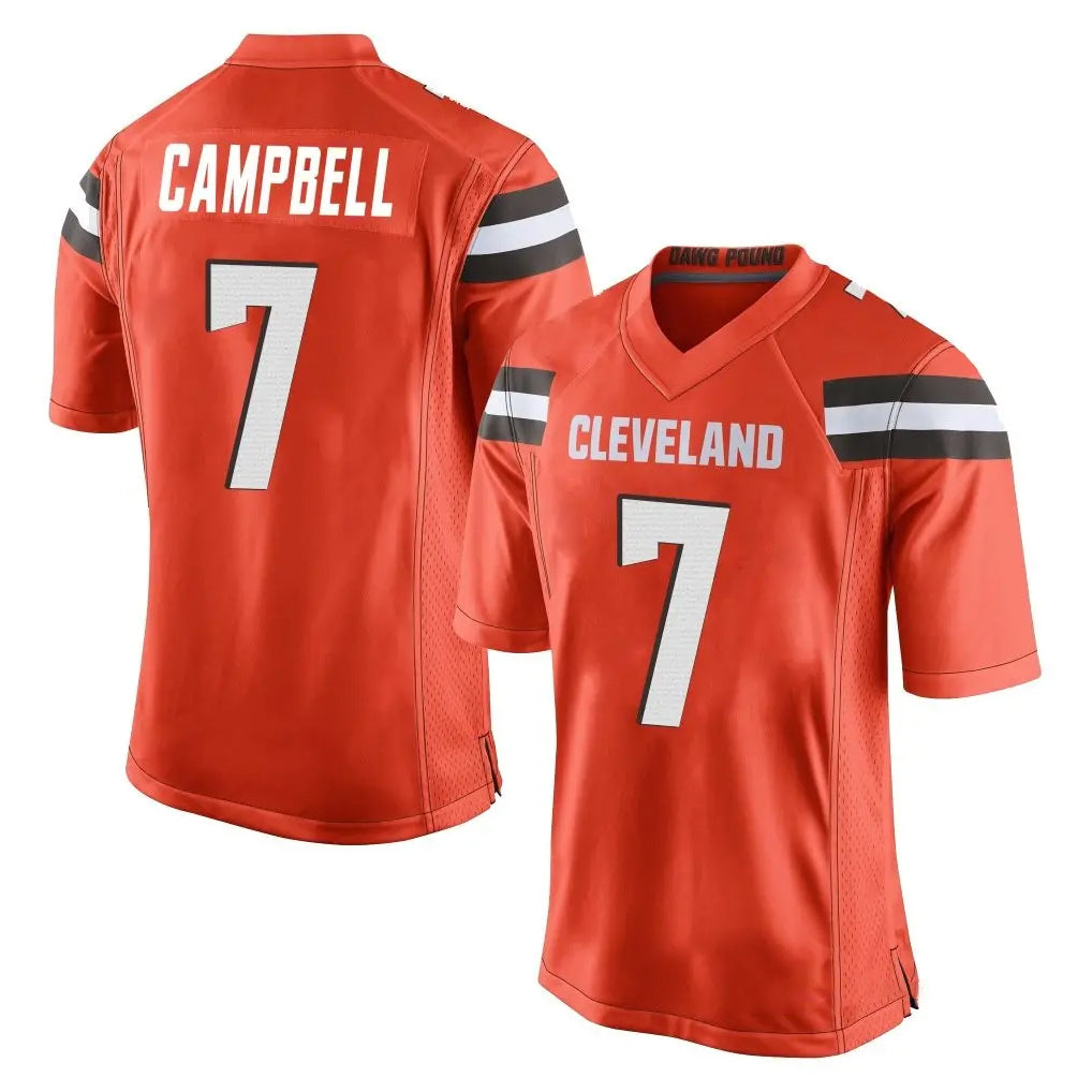 Ncoe C.Browns #7 Tyson Campbell Player Orange Home Game Stitched Jerseys