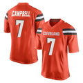 Ncoe C.Browns #7 Tyson Campbell Player Orange Home Game Stitched Jerseys