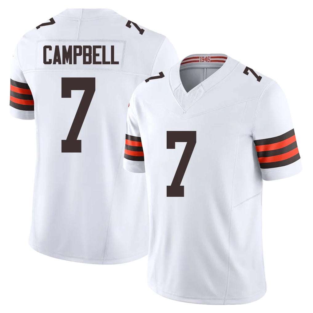 Ncoe C.Browns #7 Tyson Campbell Player White Vapor F.U.S.E. Limited Home Game Stitched Jerseys