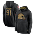 Ncoe C.Browns #91 Alex Wright Player Black Salute to Service Pullover Hoodies Limited Stitched Jerseys