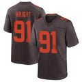 Ncoe C.Browns #91 Alex Wright Player Brown Alternate Home Game Stitched Jerseys