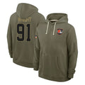 Ncoe C.Browns #91 Alex Wright Player Olive Salute to Service Pullover Hoodies Limited Stitched Jerseys