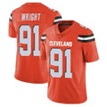 Ncoe C.Browns #91 Alex Wright Player Orange Alternate Vapor Untouchable Limited Home Game Stitched Jerseys