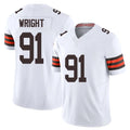 Ncoe C.Browns #91 Alex Wright Player White Vapor F.U.S.E. Limited Home Game Stitched Jerseys