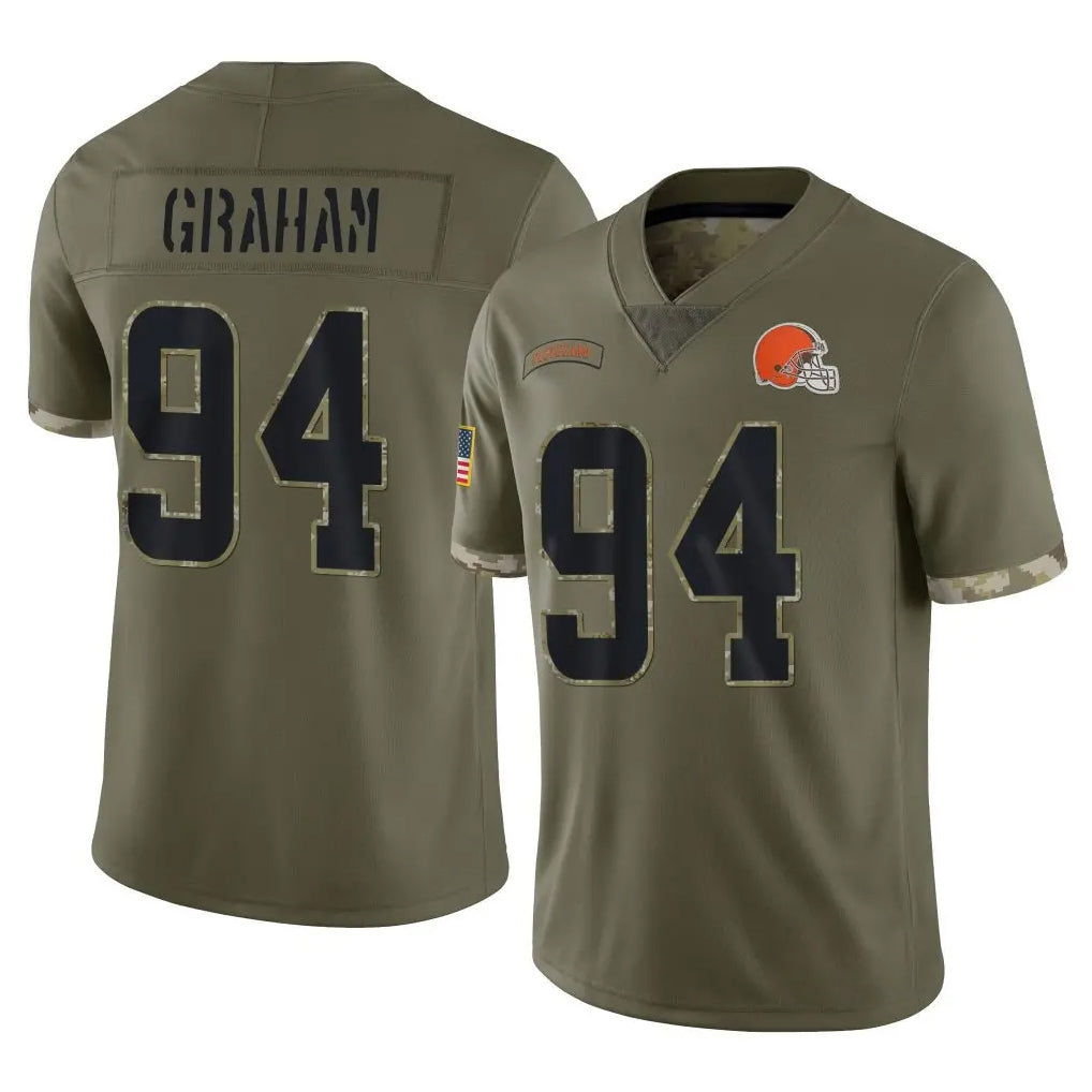 Ncoe C.Browns #94 Mason Graham Player Olive Salute to Service Limited Game Stitched Jerseys