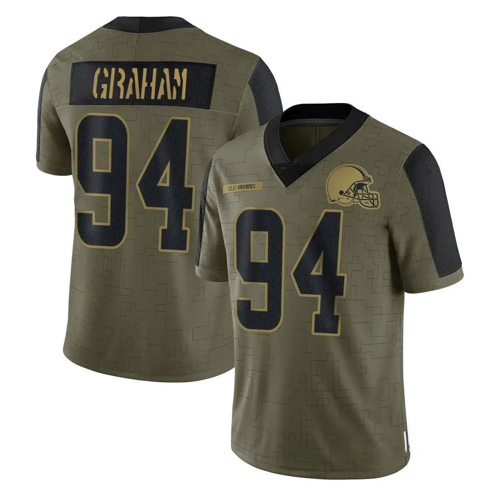 Ncoe C.Browns #94 Mason Graham Player Olive Salute to Service Limited Home Game Stitched Jerseys
