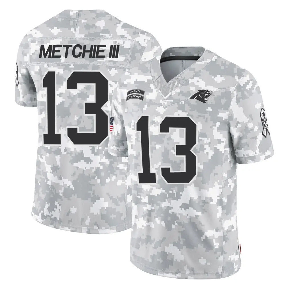 Ncoe C.Panthers #13 John Metchie III Player Arctic Camo Salute to Service Limited Game Stitched Jerseys