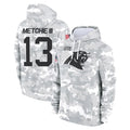Ncoe C.Panthers #13 John Metchie III Player Arctic Camo Salute to Service Pullover Hoodies Limited Game Stitched Jerseys