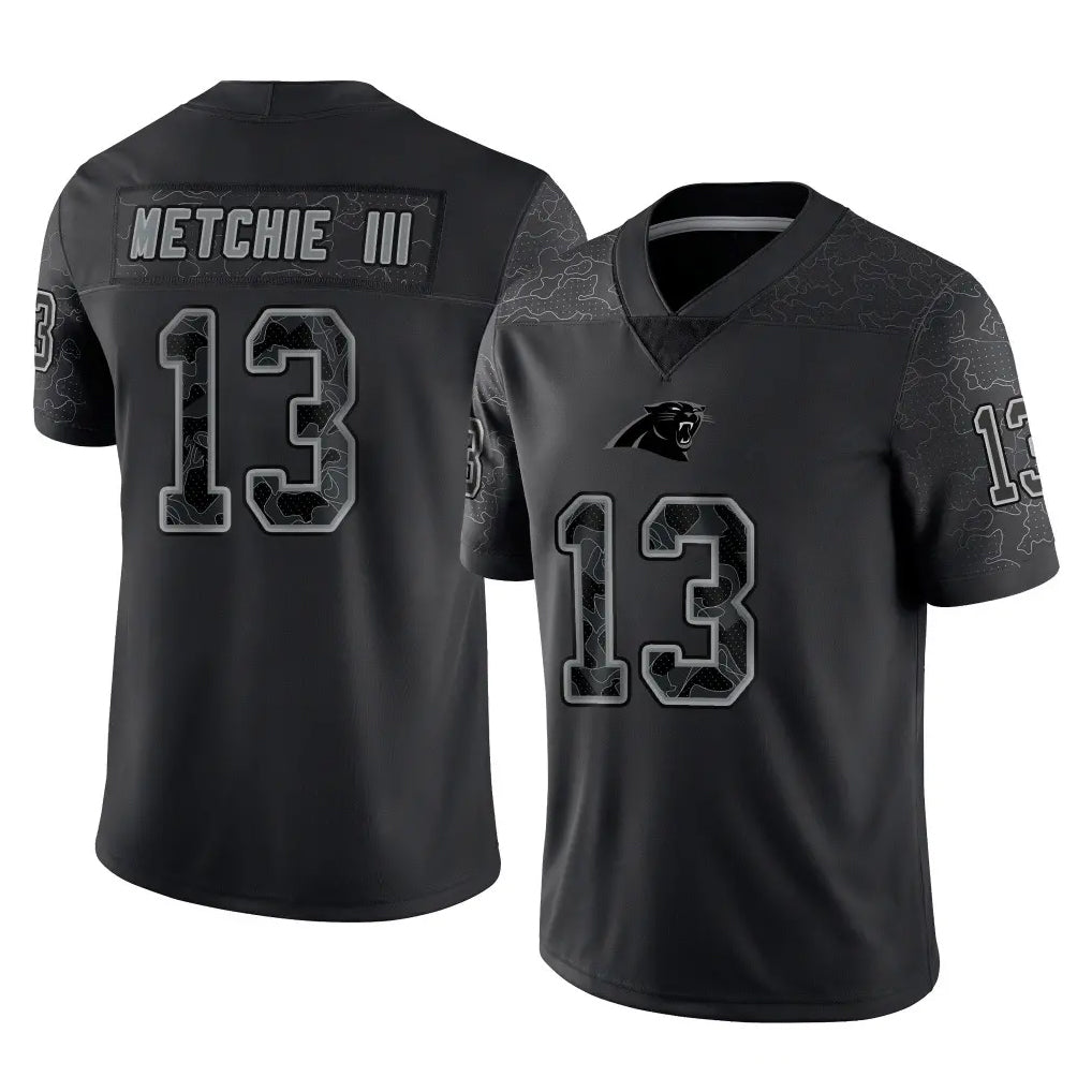 Ncoe C.Panthers #13 John Metchie III Player Black Limited Reflective Game Stitched Jerseys