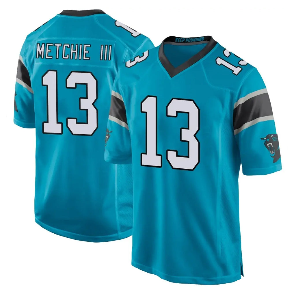 Ncoe C.Panthers #13 John Metchie III Player Blue Game Stitched Jerseys