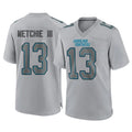 Ncoe C.Panthers #13 John Metchie III Player Gray Atmosphere Fashion Game Stitched Jerseys