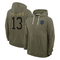 Ncoe C.Panthers #13 John Metchie III Player Olive Salute to Service Hoodies Game Stitched Jerseys