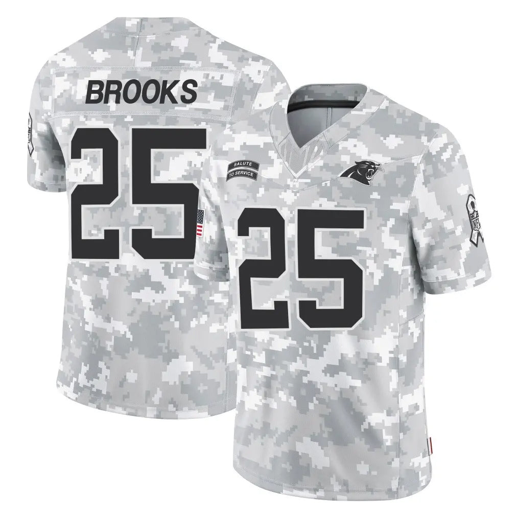 Ncoe C.Panthers #25 Jonathon Brooks Player Arctic Camo Salute to Service Limited Game Stitched Jerseys