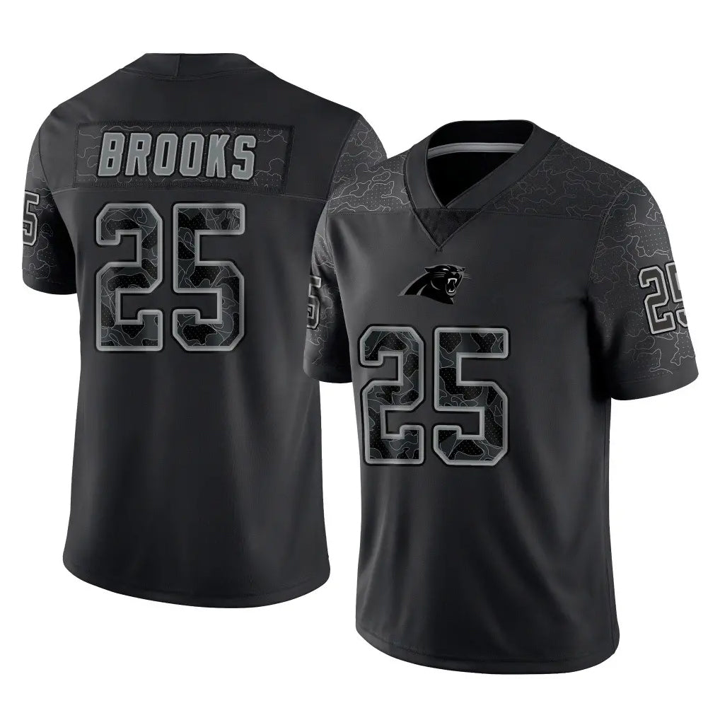 Ncoe C.Panthers #25 Jonathon Brooks Player Black Limited Reflective Game Stitched Jerseys
