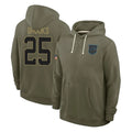 Ncoe C.Panthers #25 Jonathon Brooks Player Olive Salute to Service Hoodies Game Stitched Jerseys