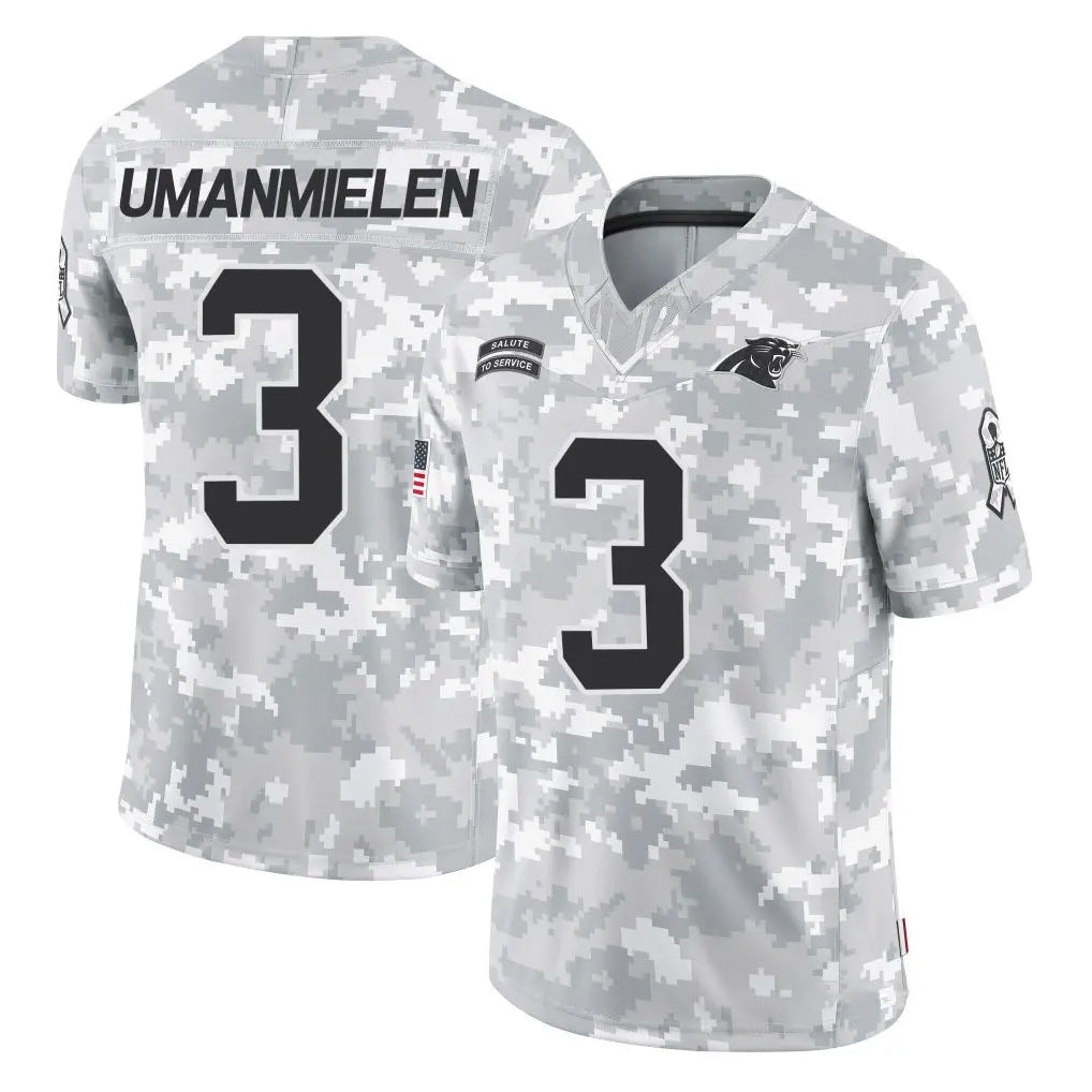 Ncoe C.Panthers #3 Princely Umanmielen Player Arctic Camo Salute to Service Limited Game Stitched Jerseys