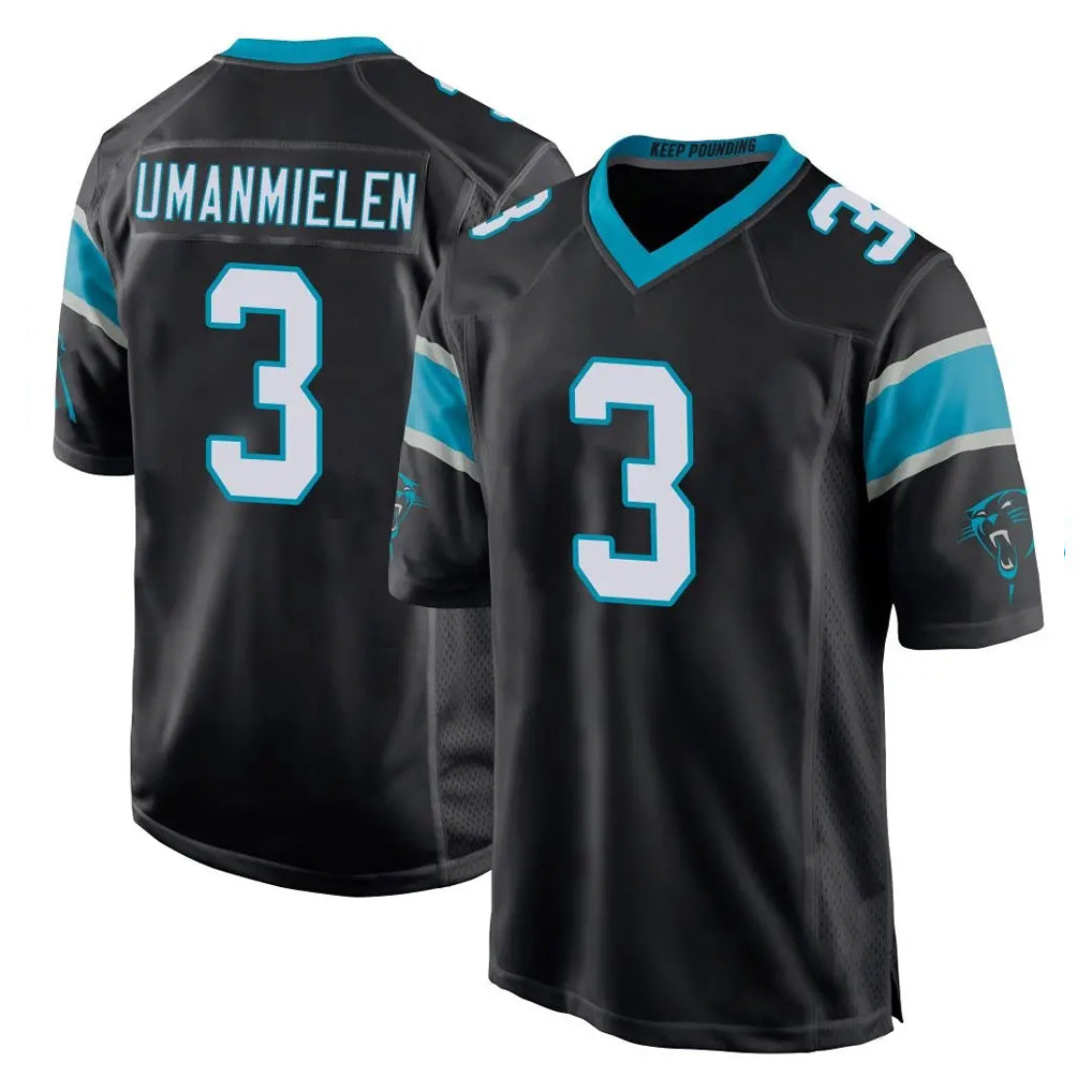 Ncoe C.Panthers #3 Princely Umanmielen Player Black Game Stitched Jerseys