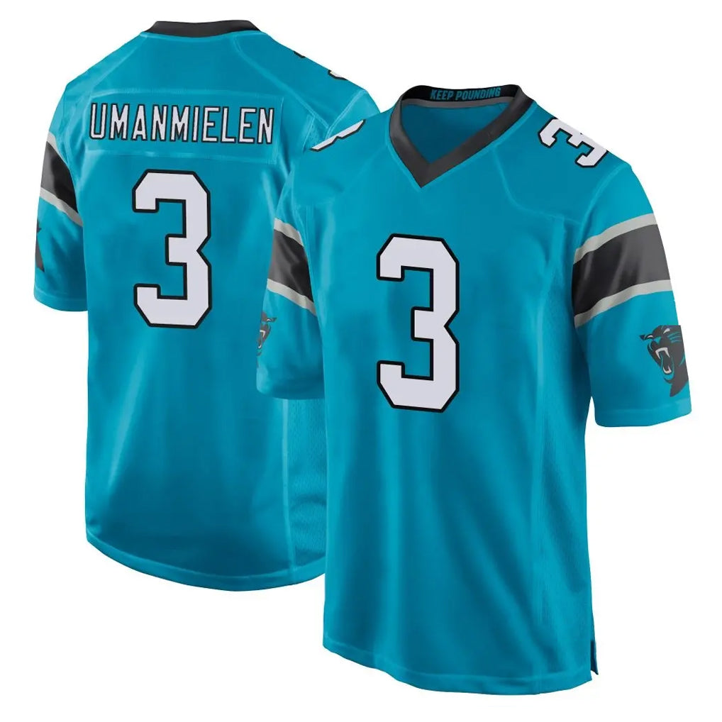 Ncoe C.Panthers #3 Princely Umanmielen Player Blue Game Stitched Jerseys