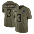 Ncoe C.Panthers #3 Princely Umanmielen Player Olive 2025 Salute to Service Limited Game Stitched Jerseys
