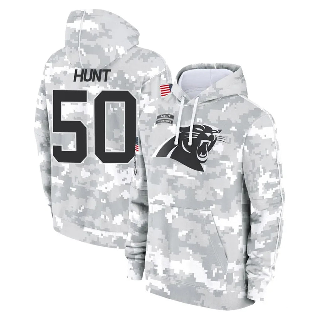 Ncoe C.Panthers #50 Robert Hunt Player Arctic Camo Salute to Service Pullover Hoodies Limited Game Stitched Jerseys