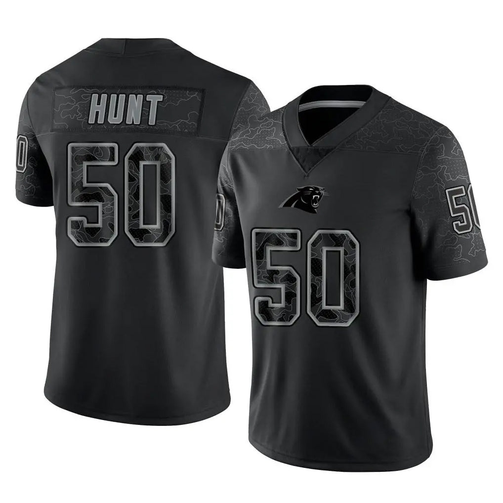 Ncoe C.Panthers #50 Robert Hunt Player Black Limited Reflective Game Stitched Jerseys