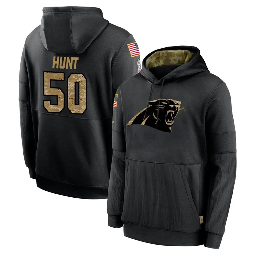 Ncoe C.Panthers #50 Robert Hunt Player Black Salute to Service Pullover Hoodies Limited Game Stitched Jerseys