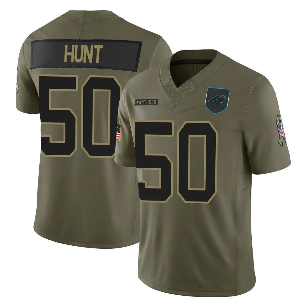 Ncoe C.Panthers #50 Robert Hunt Player Olive 2025 Salute to Service Limited Game Stitched Jerseys