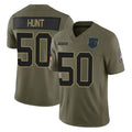Ncoe C.Panthers #50 Robert Hunt Player Olive 2025 Salute to Service Limited Game Stitched Jerseys