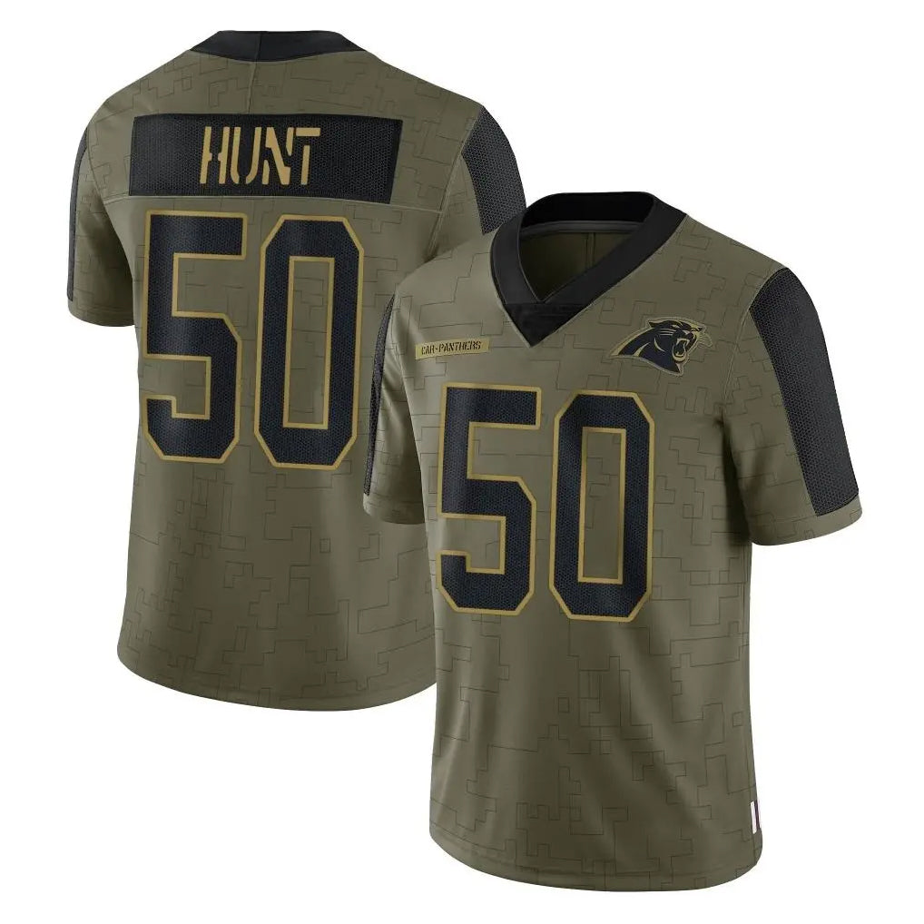 Ncoe C.Panthers #50 Robert Hunt Player Olive Salute to Service Limited Game Stitched Jerseys
