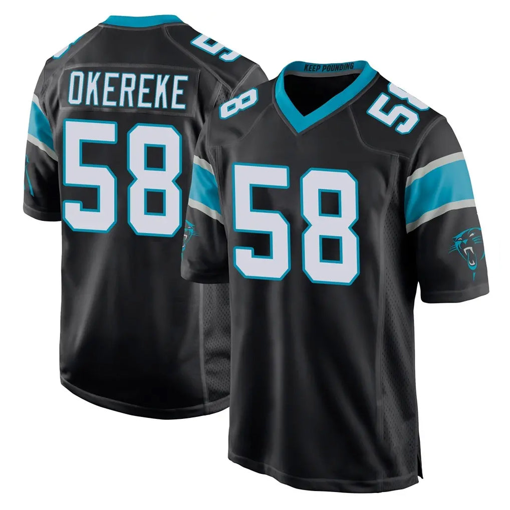 Ncoe C.Panthers #58 Bobby Okereke Player Black Home Game Stitched Jerseys