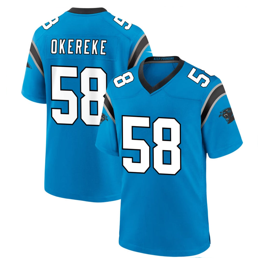 Ncoe C.Panthers #58 Bobby Okereke Player Blue Home Game Stitched Jerseys