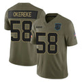 Ncoe C.Panthers #58 Bobby Okereke Player Olive 2025 Salute to Service Limited Game Stitched Jerseys