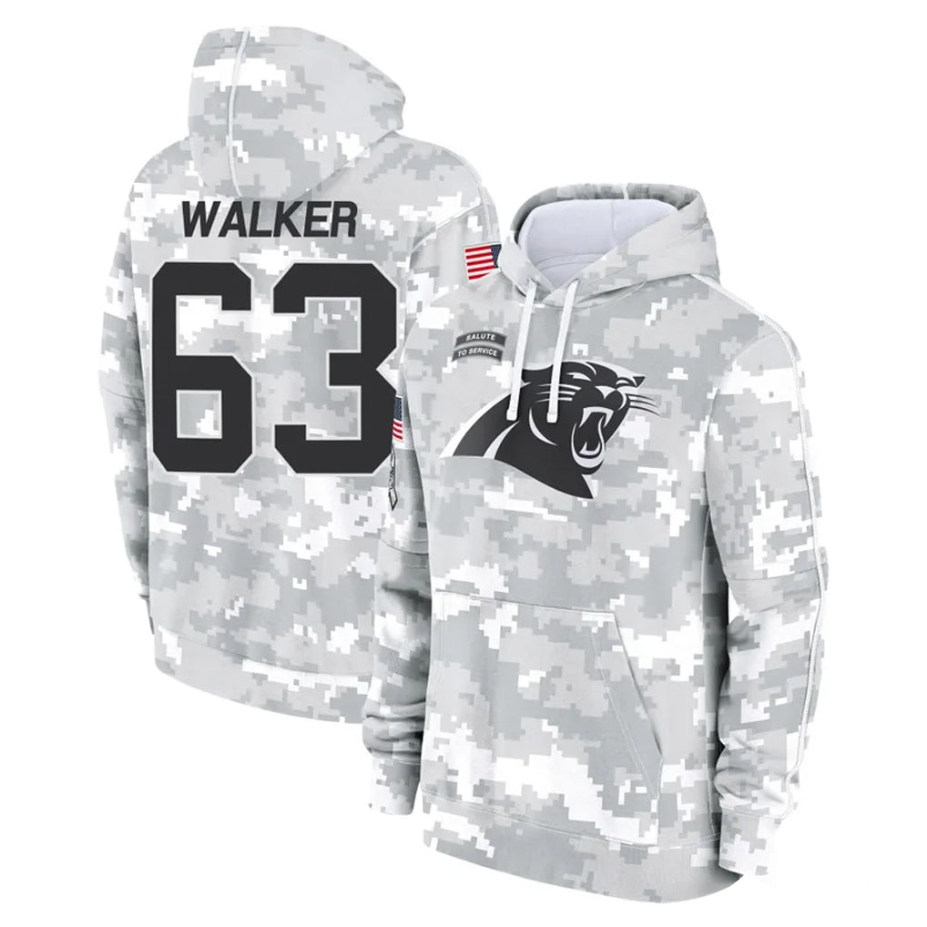 Ncoe C.Panthers #63 Rasheed Walker Player Arctic Camo Salute to Service Pullover Hoodies Limited Game Stitched Jerseys