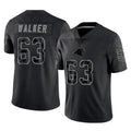 Ncoe C.Panthers #63 Rasheed Walker Player Black Limited Reflective Game Stitched Jerseys
