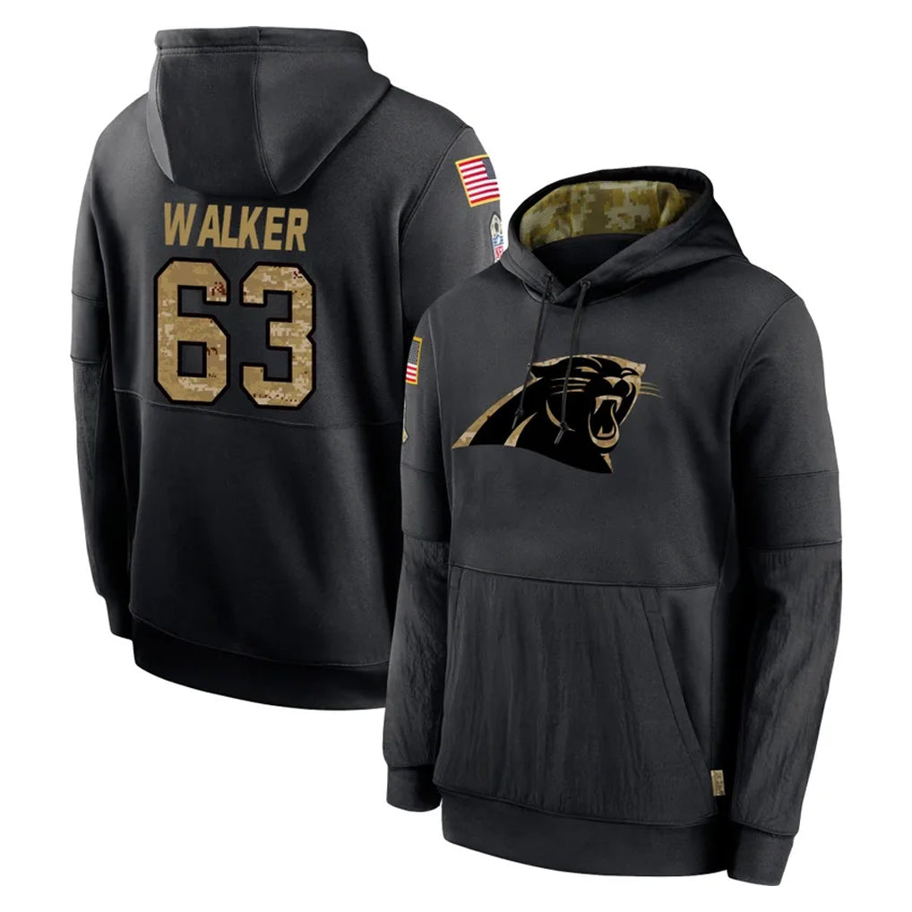 Ncoe C.Panthers #63 Rasheed Walker Player Black Salute to Service Pullover Hoodies Limited Game Stitched Jerseys
