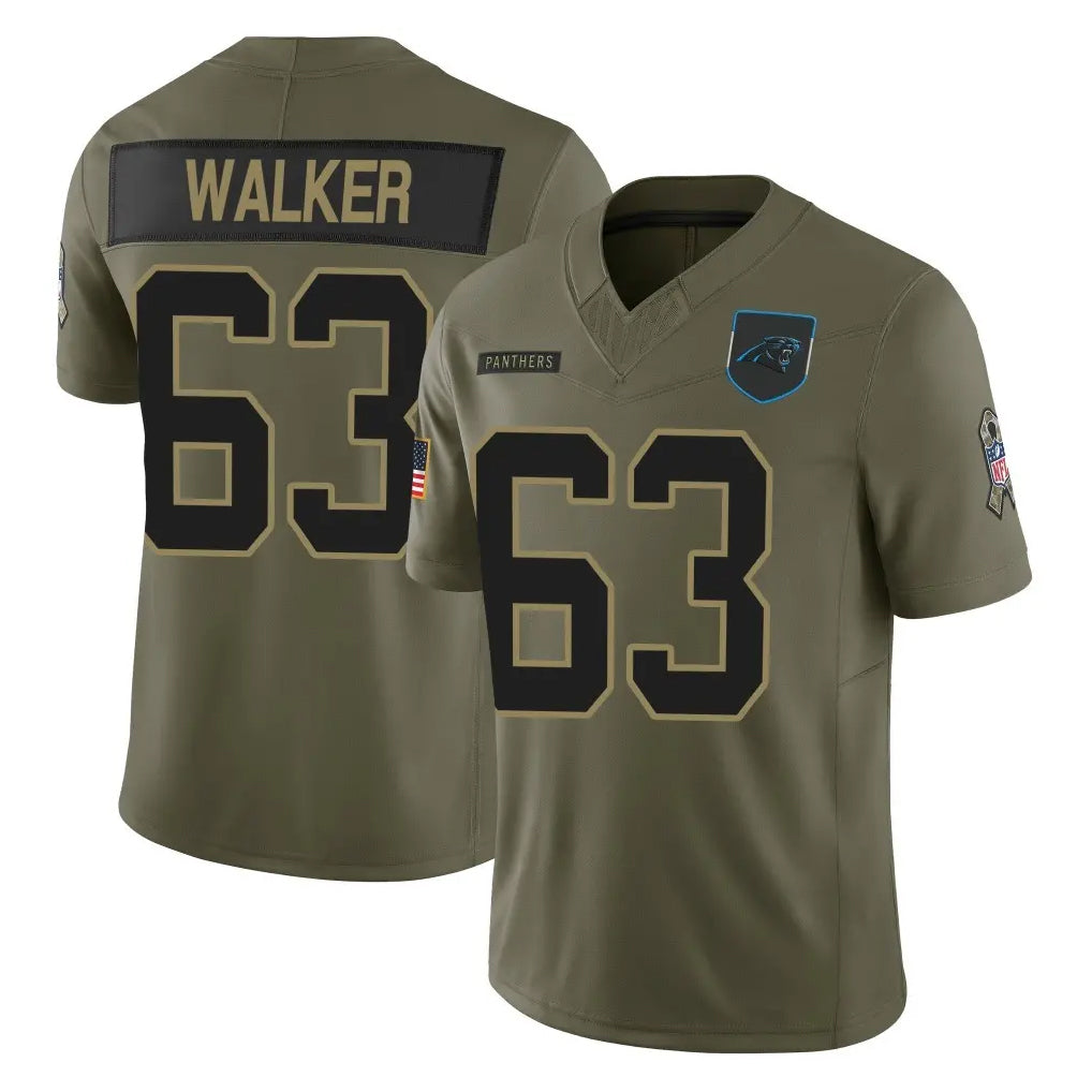 Ncoe C.Panthers #63 Rasheed Walker Player Olive 2025 Salute to Service Limited Game Stitched Jerseys
