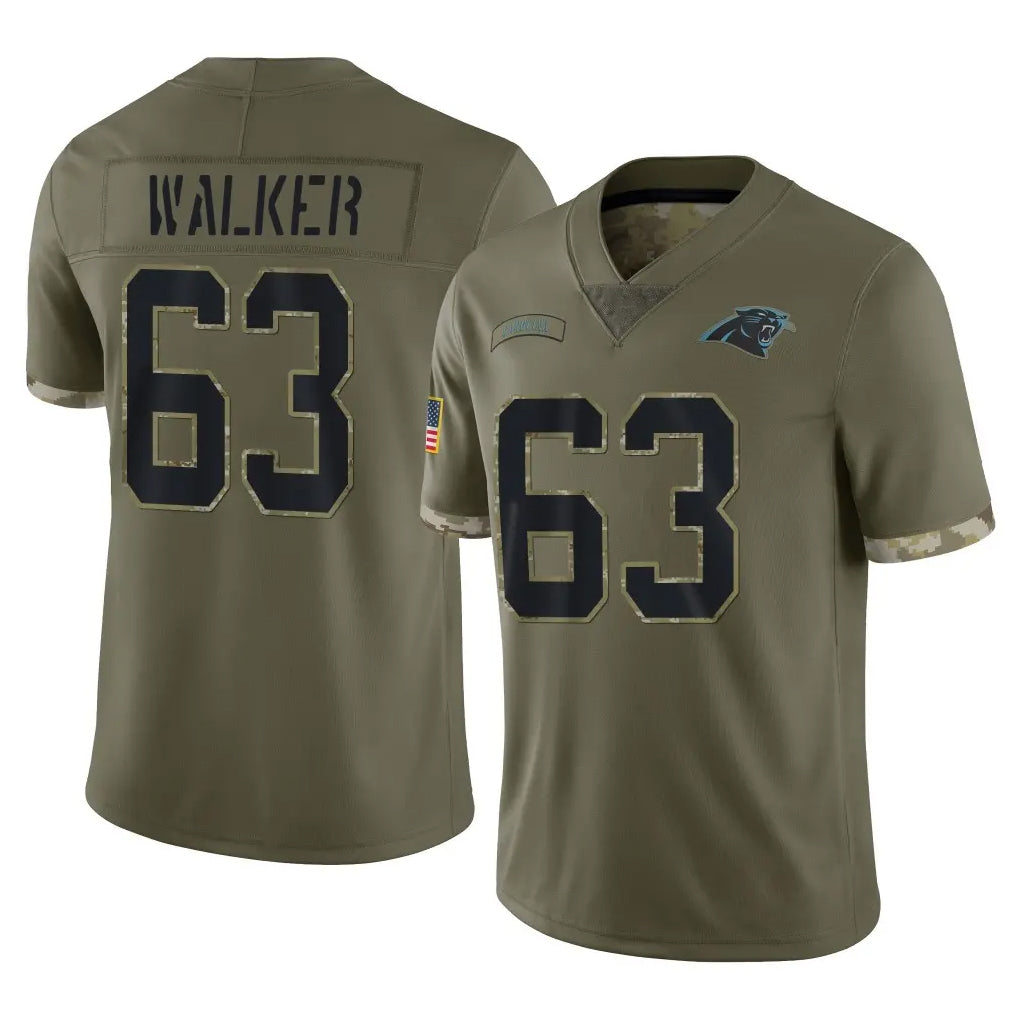 Ncoe C.Panthers #63 Rasheed Walker Player Olive Salute to Service Game Stitched Jerseys