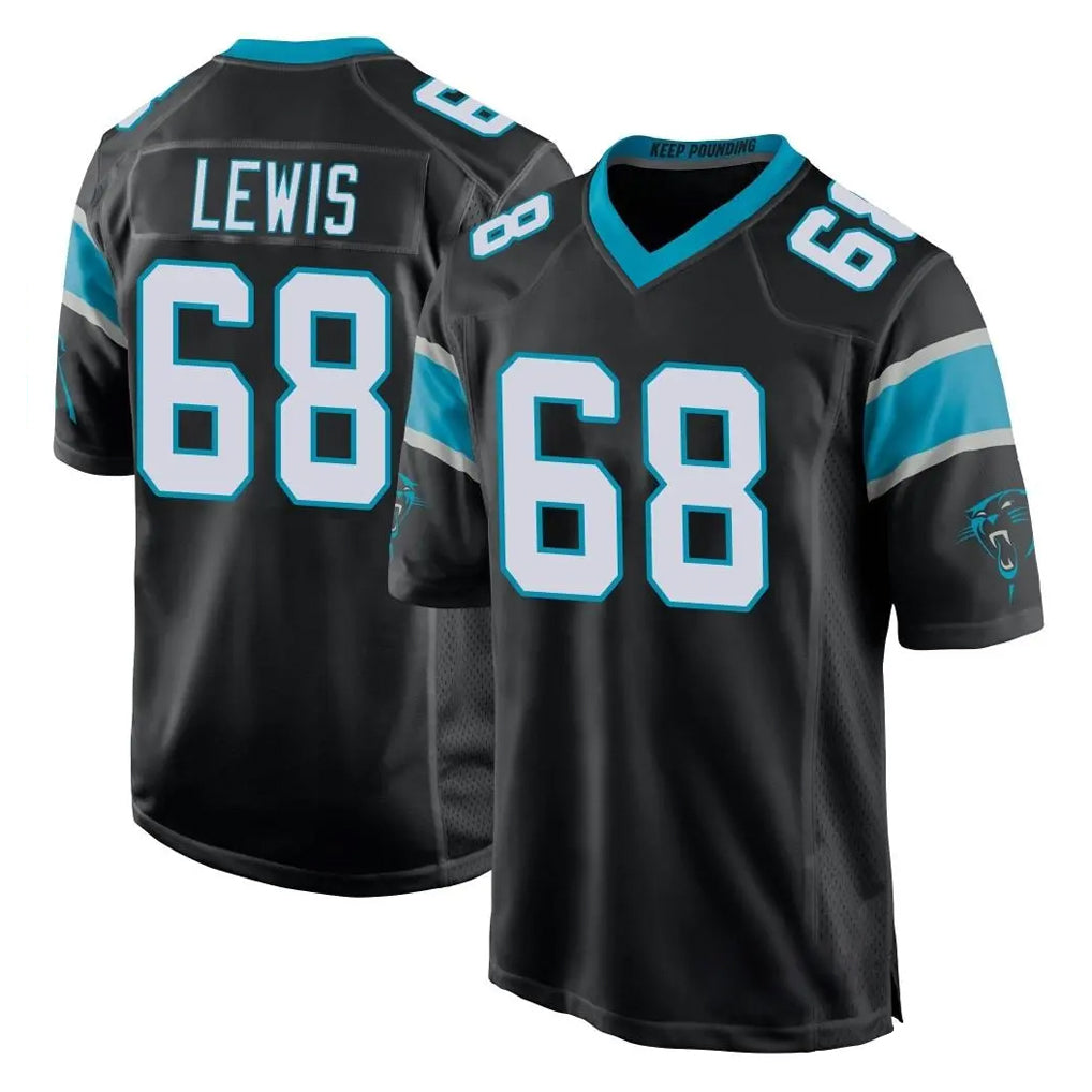 Ncoe C.Panthers #68 Damien Lewis Player Black Home Game Stitched Jerseys