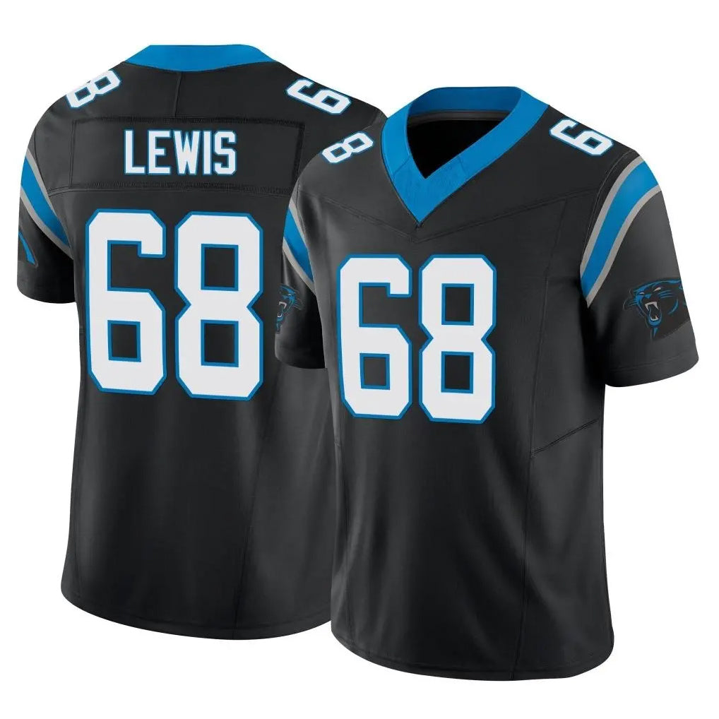 Ncoe C.Panthers #68 Damien Lewis Player Black Vapor F.U.S.E. Limited Home Game Stitched Jerseys