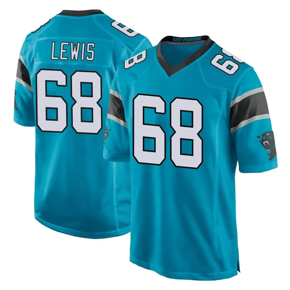 Ncoe C.Panthers #68 Damien Lewis Player Blue Game Stitched Jerseys
