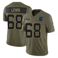 Ncoe C.Panthers #68 Damien Lewis Player Olive 2025 Salute to Service Limited Game Stitched Jerseys
