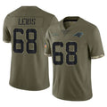 Ncoe C.Panthers #68 Damien Lewis Player Olive Salute to Service Game Stitched Jerseys