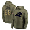 Ncoe C.Panthers #68 Damien Lewis Player Olive Salute to Service Hoodies Stitched Jerseys