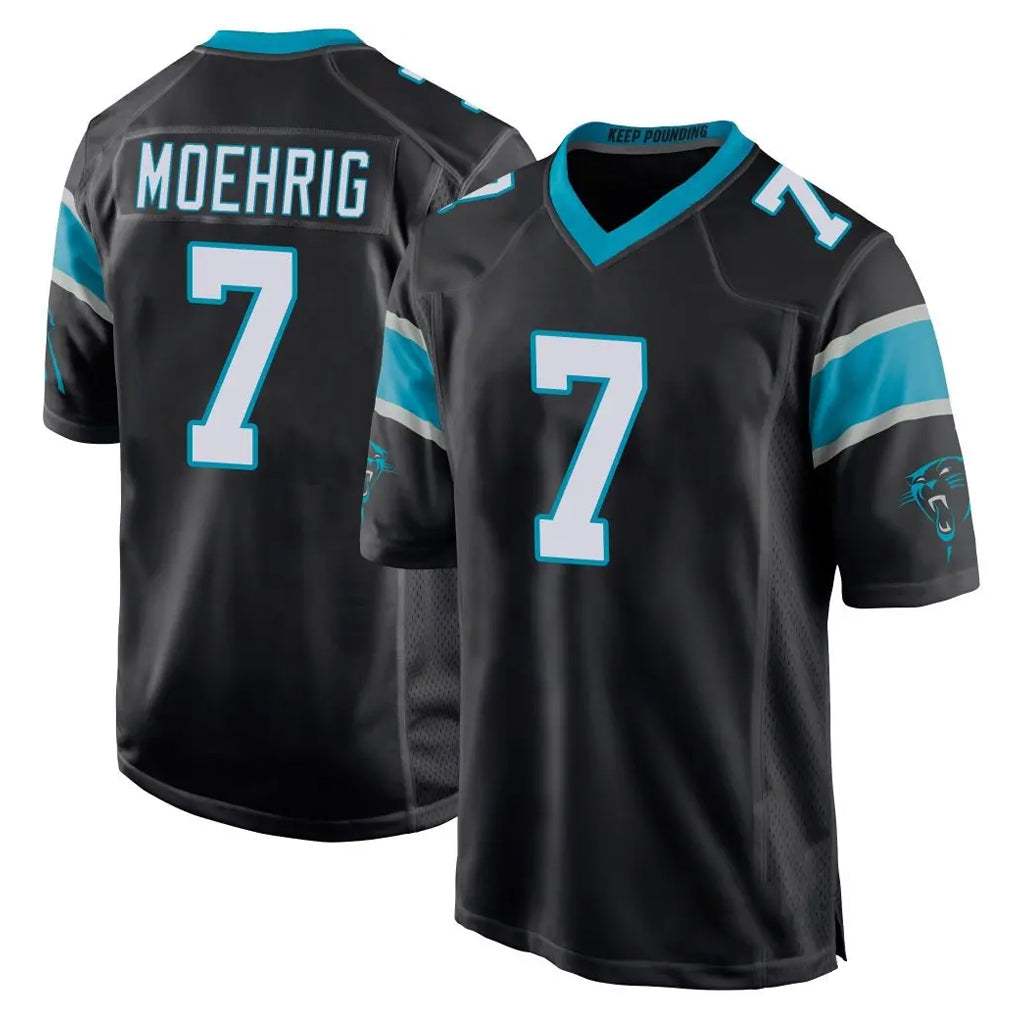 Ncoe C.Panthers #7 Tre'von Moehrig Player Black Home Game Stitched Jerseys