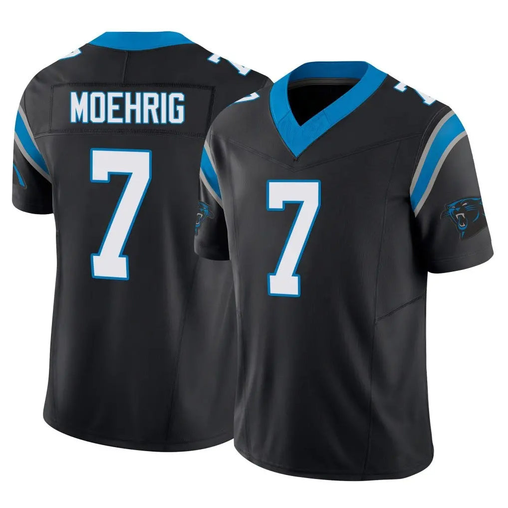Ncoe C.Panthers #7 Tre'von Moehrig Player Black Vapor F.U.S.E. Limited Home Game Stitched Jerseys