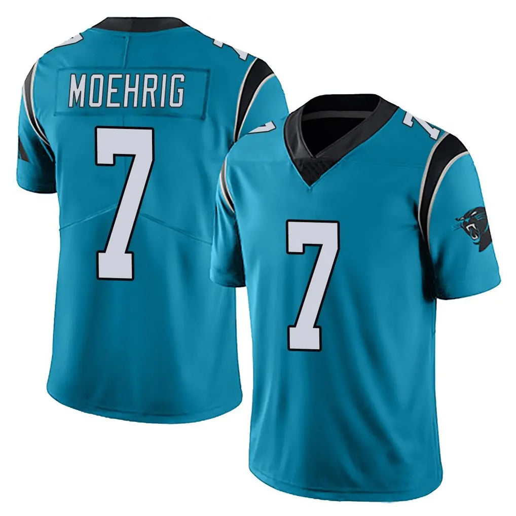 Ncoe C.Panthers #7 Tre'von Moehrig Player Blue Vapor Untouchable Limited Game Stitched Jerseys