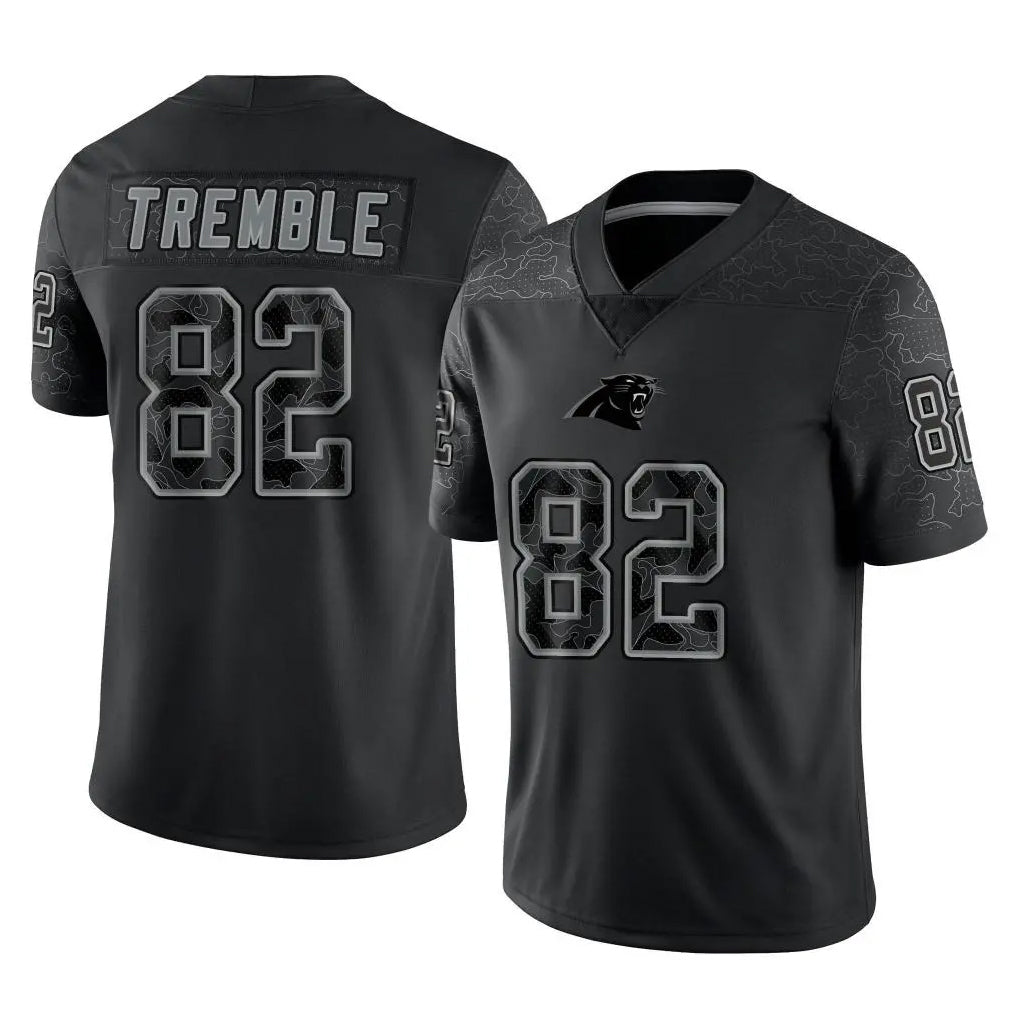 Ncoe C.Panthers #82 Tommy Tremble Player Black Limited Reflective Game Stitched Jerseys
