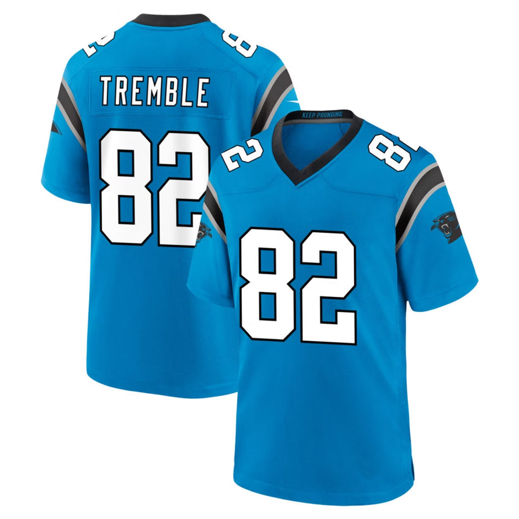 Ncoe C.Panthers #82 Tommy Tremble Player Blue Home Game Stitched Jerseys