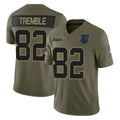 Ncoe C.Panthers #82 Tommy Tremble Player Olive 2025 Salute to Service Limited Game Stitched Jerseys